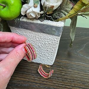 NEW Unique & Delicately Hand Beaded SS Gold-toned Hypoallergenic Earrings